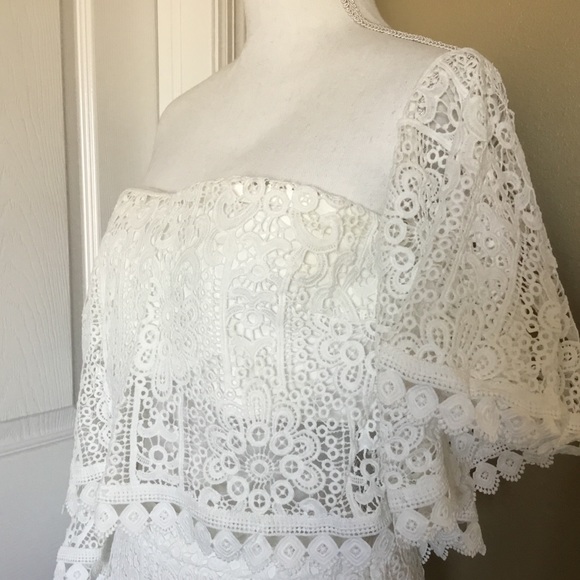 White Lace Trumpet Skirt Set - Picture 5 of 6